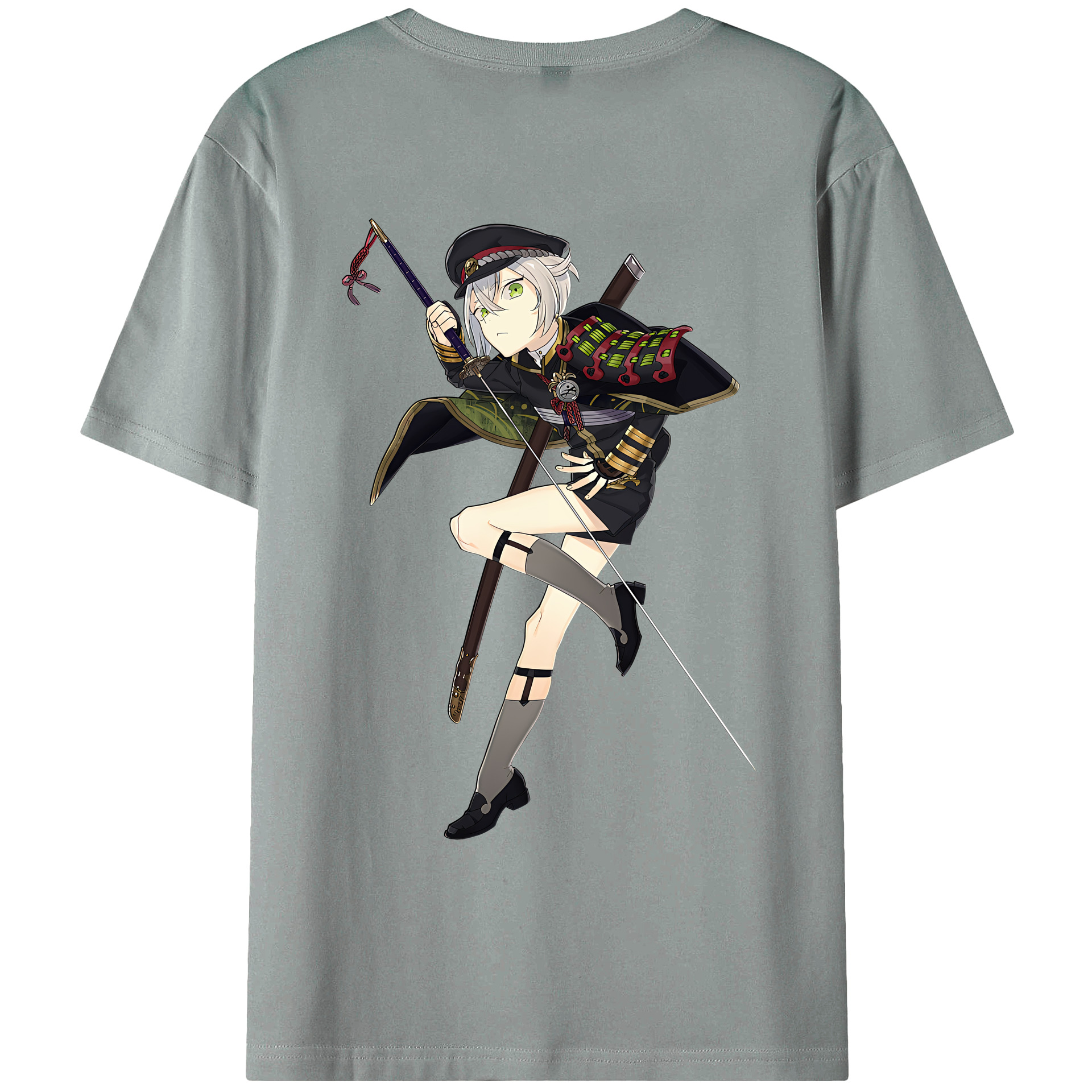 （画像用） 刀剣乱舞 Touken Ranbu 綿100％ メンズ半袖Tシャツ（バックプリント） 通気性